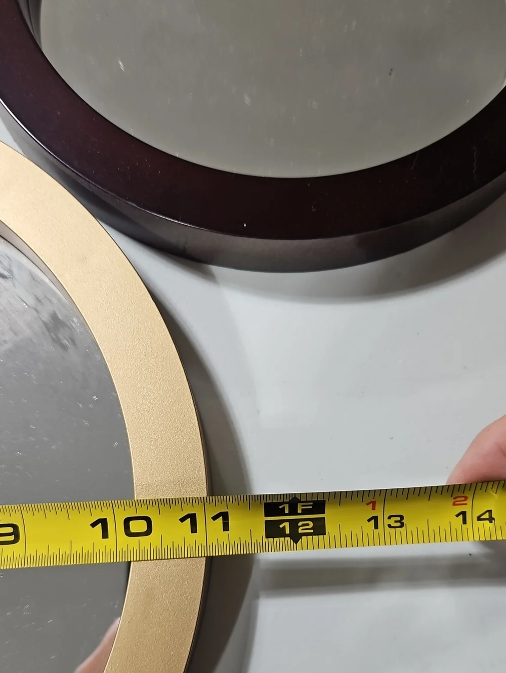 Round Wall Mirror Trio in Dark Brown And Gold